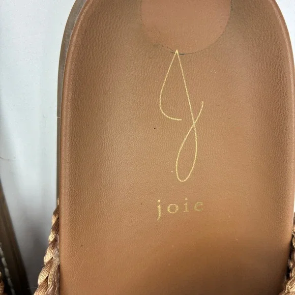 Joie Weaver Tan Macrame Double Buckle Slide Sandals Womens Size 8M Brown - Picture 4 of 16